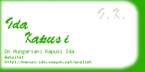 ida kapusi business card